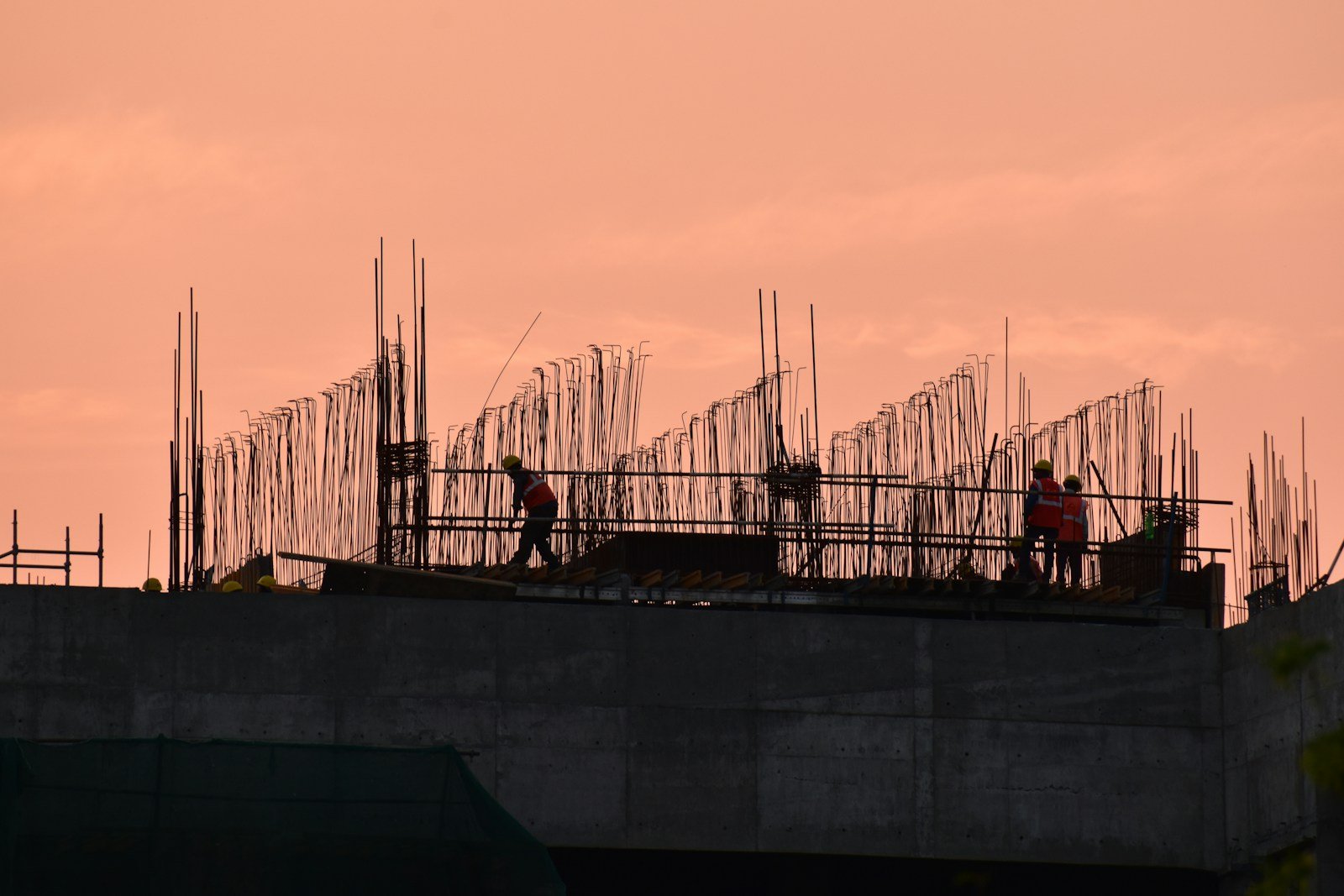 a group of people on a bridge